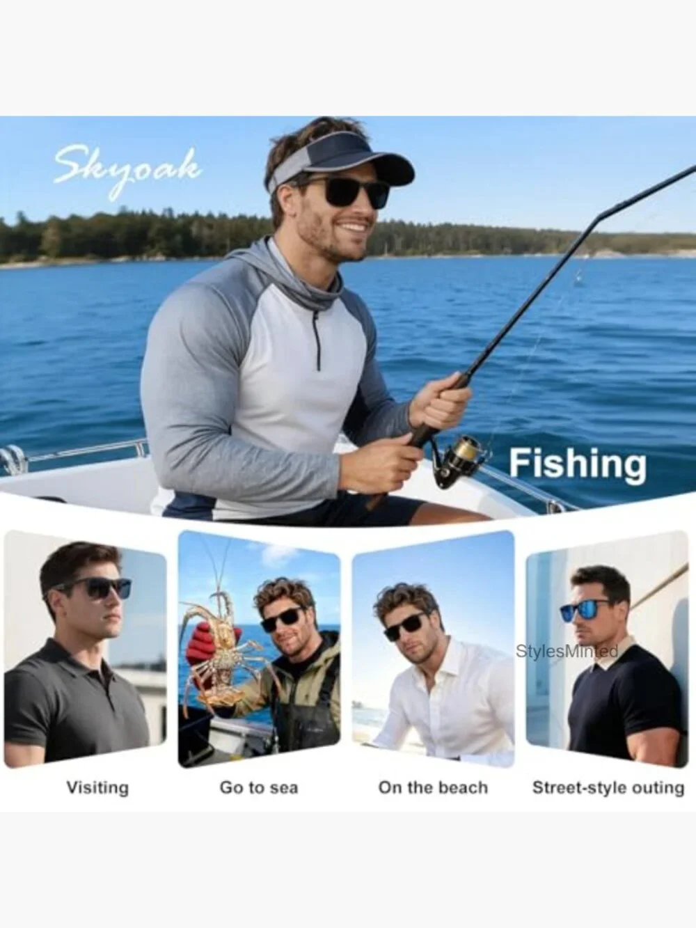 XXL 158mm Wide Square Frame Polarized Sunglasses for Men Women,